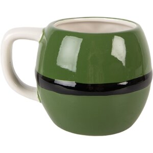 Clayre & Eef 6CEMU0217 Taza 14x11x9 cm Verde/Negro 450 ml