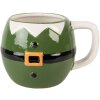 Clayre & Eef 6CEMU0217 Taza 14x11x9 cm Verde/Negro 450 ml