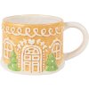 Clayre & Eef 6CETE0213 Tetera con taza de cerámica marrón blanco