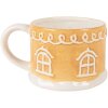 Clayre & Eef 6CETE0213 Tetera con taza de cerámica marrón blanco