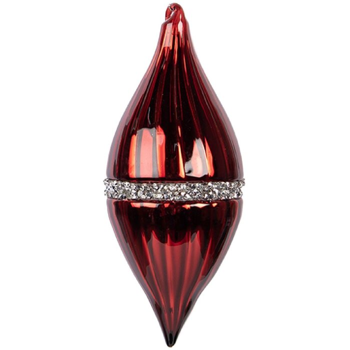 Clayre & Eef 6GL5092 Adorno navideño Rojo-Plata 8x18 cm