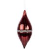 Clayre & Eef 6GL5092 Adorno navideño Rojo-Plata 8x18 cm