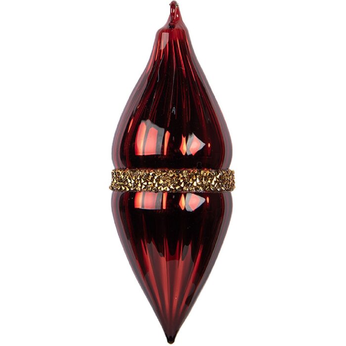 Clayre & Eef 6GL5095 Adorno navideño Rojo-Dorado 6x17 cm