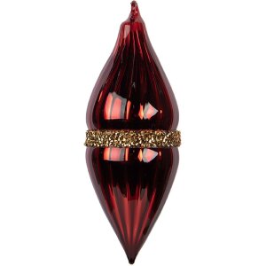 Clayre & Eef 6GL5095 Adorno navideño Rojo-Dorado 6x17 cm
