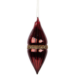Clayre & Eef 6GL5095 Adorno navideño Rojo-Dorado 6x17 cm