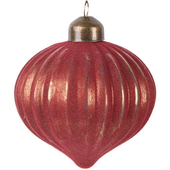 Clayre & Eef 6GL5121 Adorno navideño Ø 8x9 cm Rojo