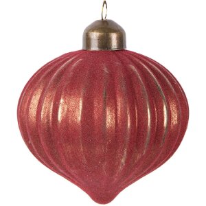 Clayre & Eef 6GL5121 Adorno navideño Ø 8x9 cm Rojo