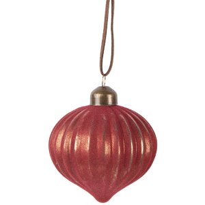 Clayre & Eef 6GL5121 Adorno navideño Ø 8x9 cm Rojo
