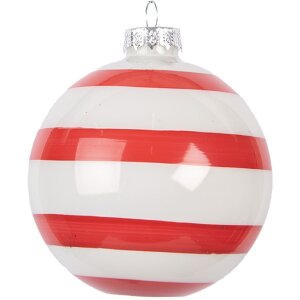 Clayre & Eef 6GL5131 Adorno navideño 8x8 cm Rojo-Blanco