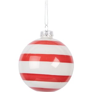 Clayre & Eef 6GL5131 Adorno navideño 8x8 cm Rojo-Blanco