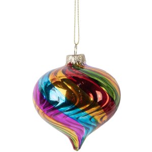 Clayre & Eef 6GL5133 Bola navideña Ø 8x8 cm Multicolor