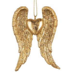 Clayre & Eef 6PR5641 Adorno Colgante Alas Dorado...