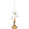 Clayre & Eef 6Y5805 Candelabro 16x11x30 cm Dorado Blanco