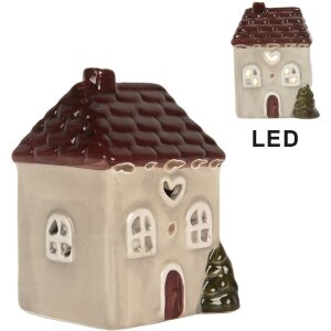 Clayre & Eef 6CE2269 Casa decorativa con LED 7x6x10...