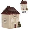 Clayre & Eef 6CE2269 Casa decorativa con LED 7x6x10 cm beige-rojo