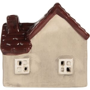 Clayre & Eef 6CE2271 Decoración Casa con LED 8x6x8 cm Beige-Rojo