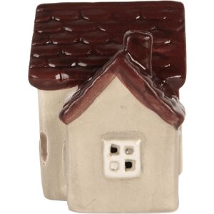 Clayre & Eef 6CE2271 Decoración Casa con LED 8x6x8 cm Beige-Rojo