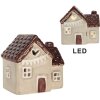Clayre & Eef 6CE2271 Decoración Casa con LED 8x6x8 cm Beige-Rojo