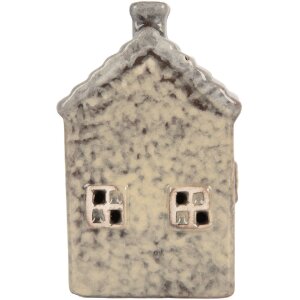 Clayre & Eef 6CE2274 Casa decorativa con LED Gris/Verde 6x6x11 cm