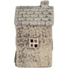 Clayre & Eef 6CE2274 Casa decorativa con LED Gris/Verde 6x6x11 cm