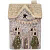 Clayre & Eef 6CE2275 Decoración Casa con LED 6x6x10 cm Gris Beige