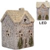Clayre & Eef 6CE2275 Decoración Casa con LED 6x6x10 cm Gris Beige