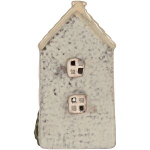 Clayre & Eef 6CE2278 Portavelas Casa 9x8x15 cm Gris/Beige