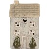 Clayre & Eef 6CE2278 Portavelas Casa 9x8x15 cm Gris/Beige