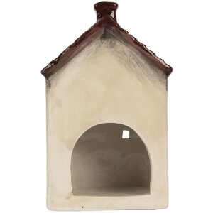 Clayre & Eef 6CE2279 Candelabro Casa 10x8x15 cm Beige/Rojo