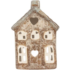Clayre & Eef 6CE2291 Portavelas Casa 9x6x13 cm Beige...