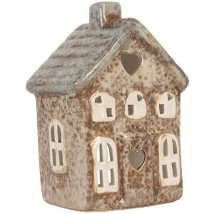 Clayre & Eef 6CE2291 Portavelas Casa 9x6x13 cm Beige...