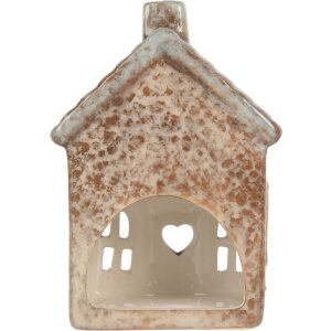 Clayre & Eef 6CE2291 Portavelas Casa 9x6x13 cm Beige Verde