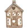 Clayre & Eef 6CE2291 Portavelas Casa 9x6x13 cm Beige Verde