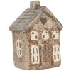 Clayre & Eef 6CE2291 Portavelas Casa 9x6x13 cm Beige Verde