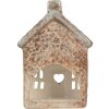 Clayre & Eef 6CE2291 Portavelas Casa 9x6x13 cm Beige Verde