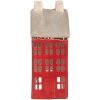 Clayre & Eef 6CE2294 Candelabro Casa Rojo y Gris 7x7x18 cm