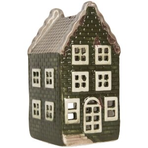 Clayre & Eef 6CE2301 Candelabro Casa 7x7x14 cm Gris-Verde