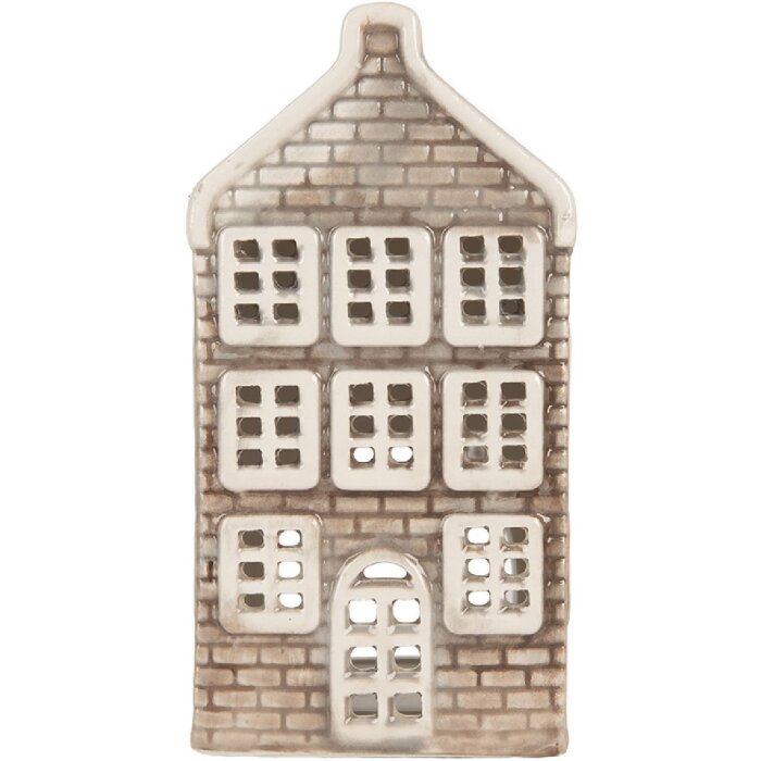 Clayre & Eef 6CE2304 Candelabro Casa 7x7x14 cm Gris-Naranja