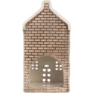 Clayre & Eef 6CE2304 Candelabro Casa 7x7x14 cm Gris-Naranja