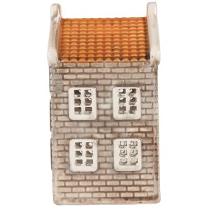 Clayre & Eef 6CE2304 Candelabro Casa 7x7x14 cm Gris-Naranja