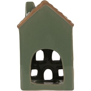 Clayre & Eef 6CE2309 Candelabro Casa Verde Marrón 9x8x15 cm
