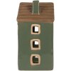 Clayre & Eef 6CE2309 Candelabro Casa Verde Marrón 9x8x15 cm