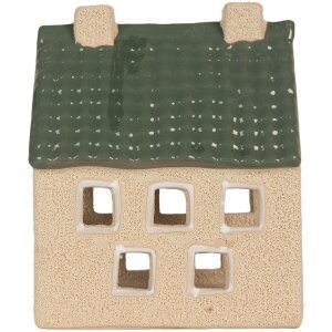 Clayre & Eef 6CE2310 Candelabro Casa 8x11x14 cm Beige-Verde