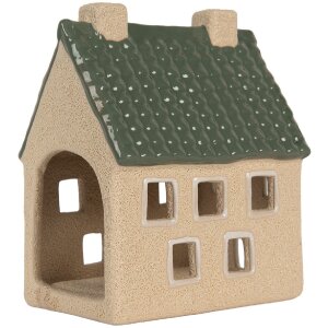 Clayre & Eef 6CE2310 Candelabro Casa 8x11x14 cm Beige-Verde