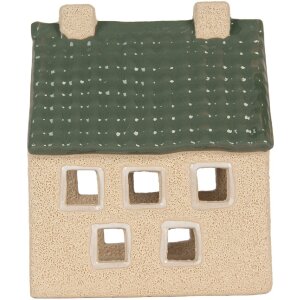 Clayre & Eef 6CE2310 Candelabro Casa 8x11x14 cm Beige-Verde