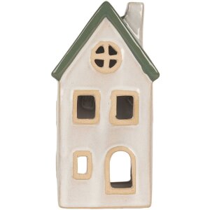 Clayre & Eef 6CE2311 Candelabro Casa Beige Verde 9x8x18cm