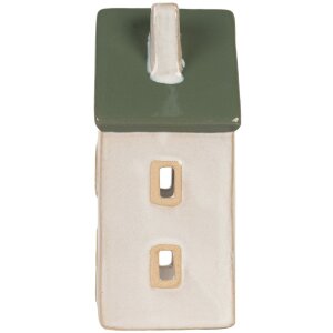 Clayre & Eef 6CE2311 Candelabro Casa Beige Verde 9x8x18cm