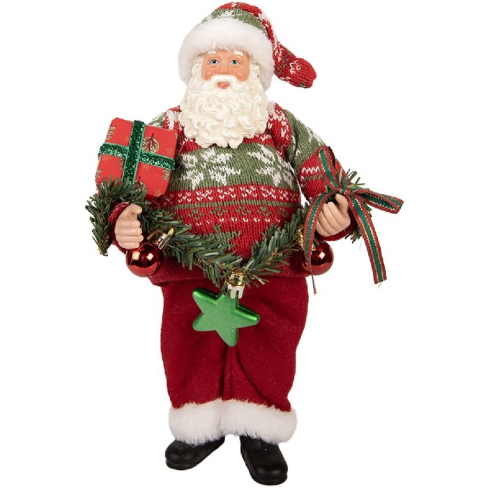 Clayre & Eef 66357 Decoración Papá Noel 16x11x27 cm