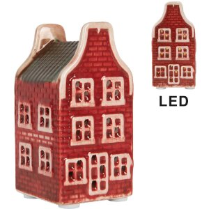Clayre & Eef 6CE2297 Casa decorativa con LED 4x4x8 cm