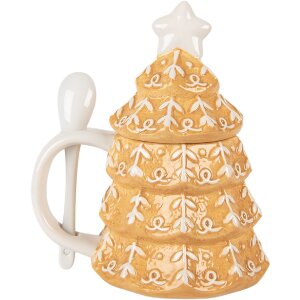 Clayre & Eef 6CEMU0212 Taza con Tapa y Cuchara 350ml